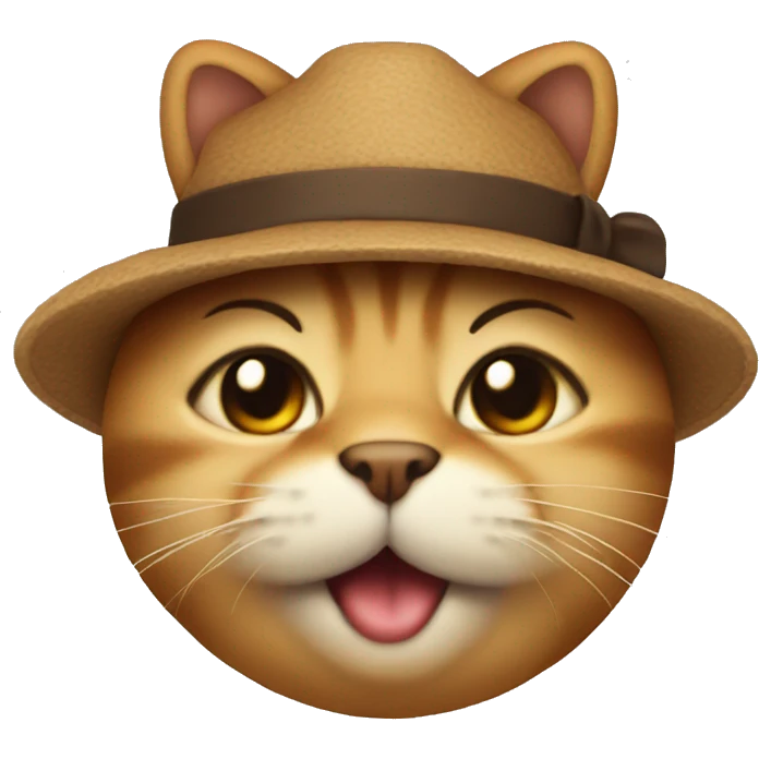 cat face with a teddy bear hat emoji