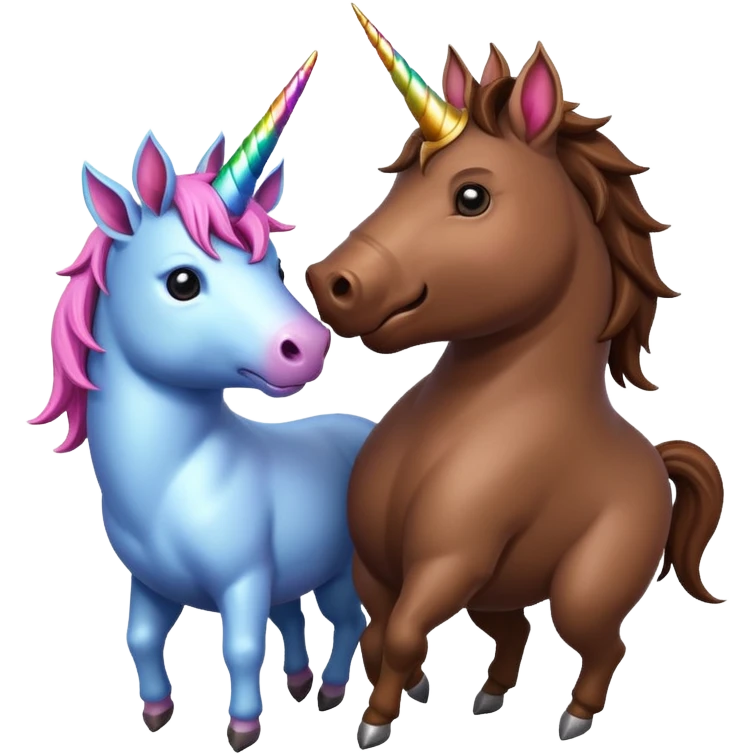 unicorn and boar animals fighting emoji