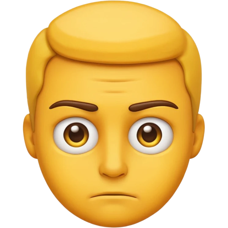 yellow emoji, furrowed brow, focused and serious look emoji