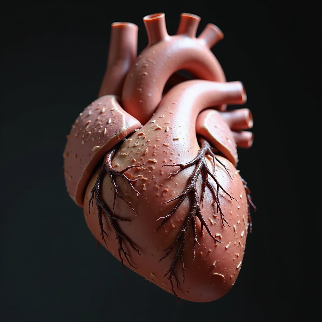anatomically correct human heart, realistic emoji