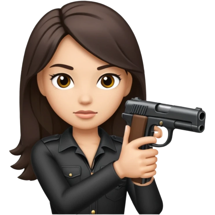 A Nina holding a gun emoji