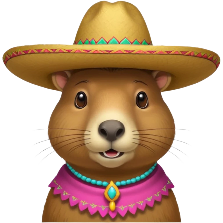 Capibara wearing a Mexican hat emoji