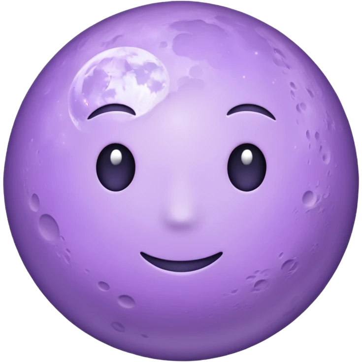 realistic Light purple moon emoji