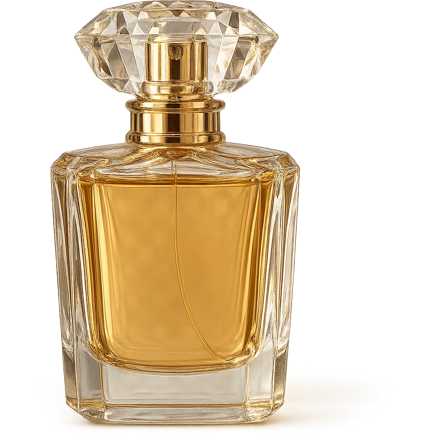 glamorous perfume bottle, chic and radiant, no background emoji