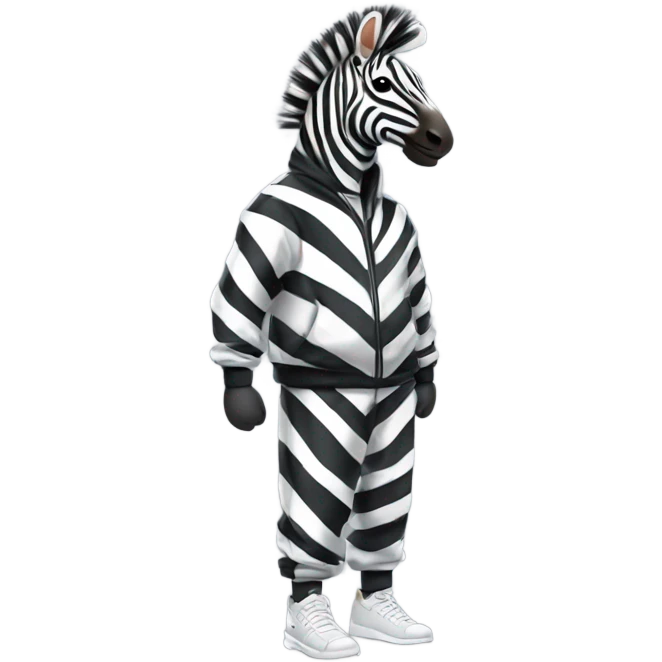 Stylish zebra in tracksuit emoji