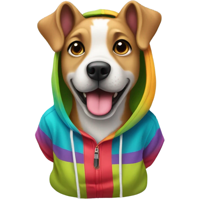 Dog wearing hoodie emoji