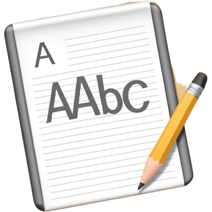 exam paper with the word “ABC” and a pencil emoji
