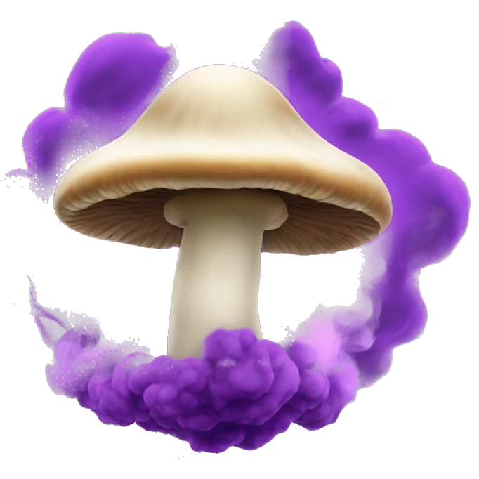 Mushrooms surrounded by purple smoke emoji