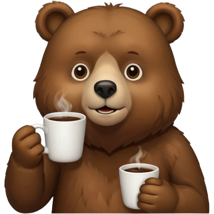 A bear drinking coffee  emoji