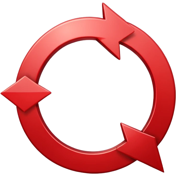 Prompt 15: "Is your backup plan."
Graphic: 🔄 Refresh/loop arrows icon (white with red highlights).
Animation: Arrows rotate smoothly.
Background: Transparent. emoji