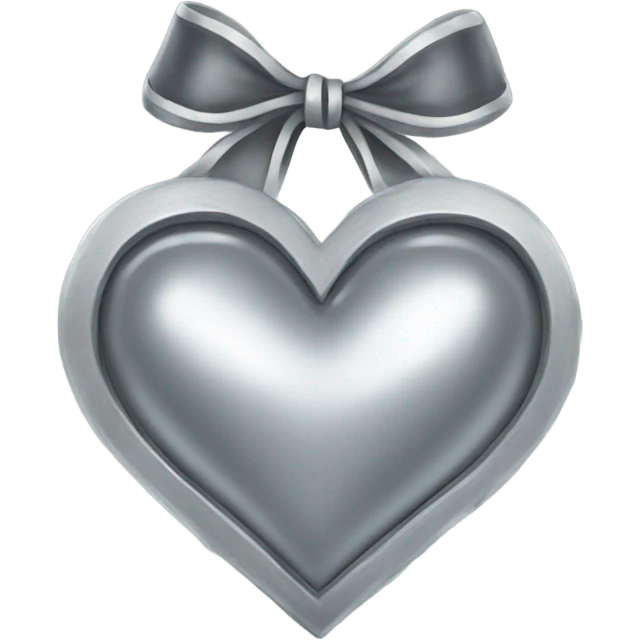 a bow of a silver heart emoji