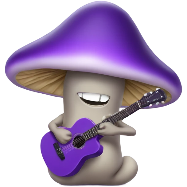 Purple mushroom playing guitar emoji