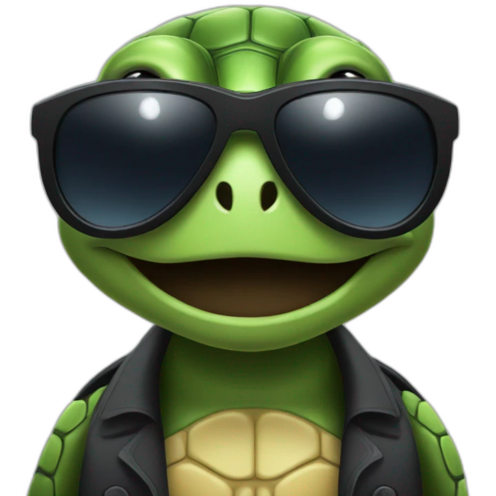 Stocks Trader turtle wearing black sunglasses emoji