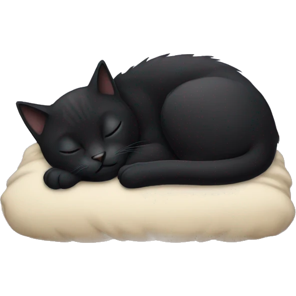 black cat sleeping emoji