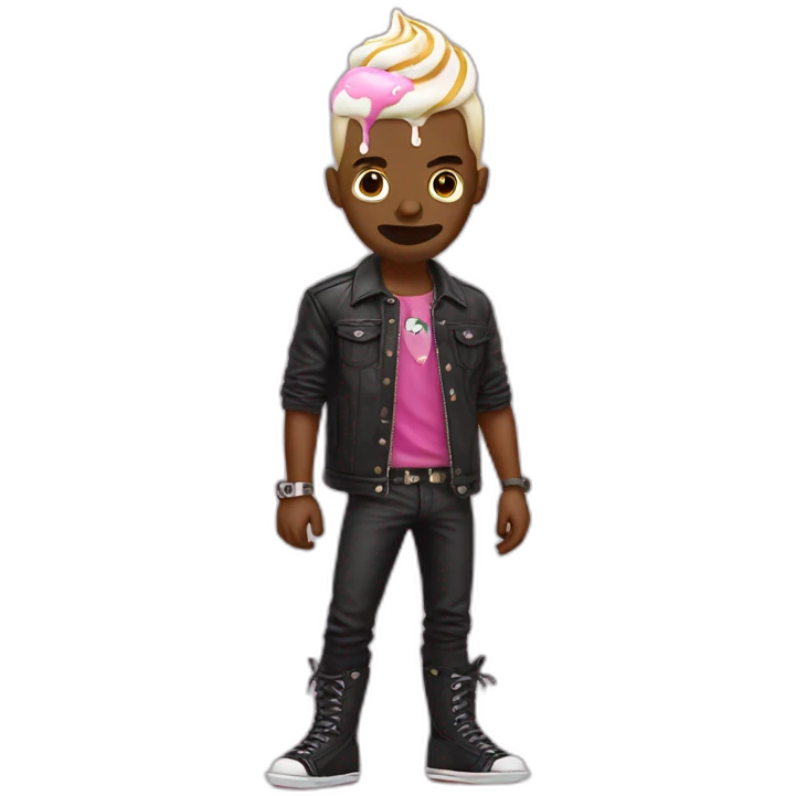 Punk man with ice cream emoji