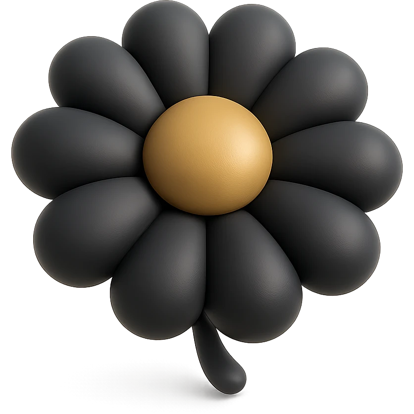 daisy flower in balloon style with pastel colors emoji