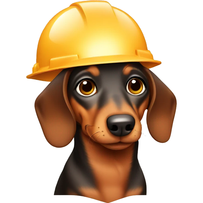 dachshund with hardhat emoji