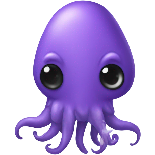 Purple squid plushie with black buttons as eyes emoji