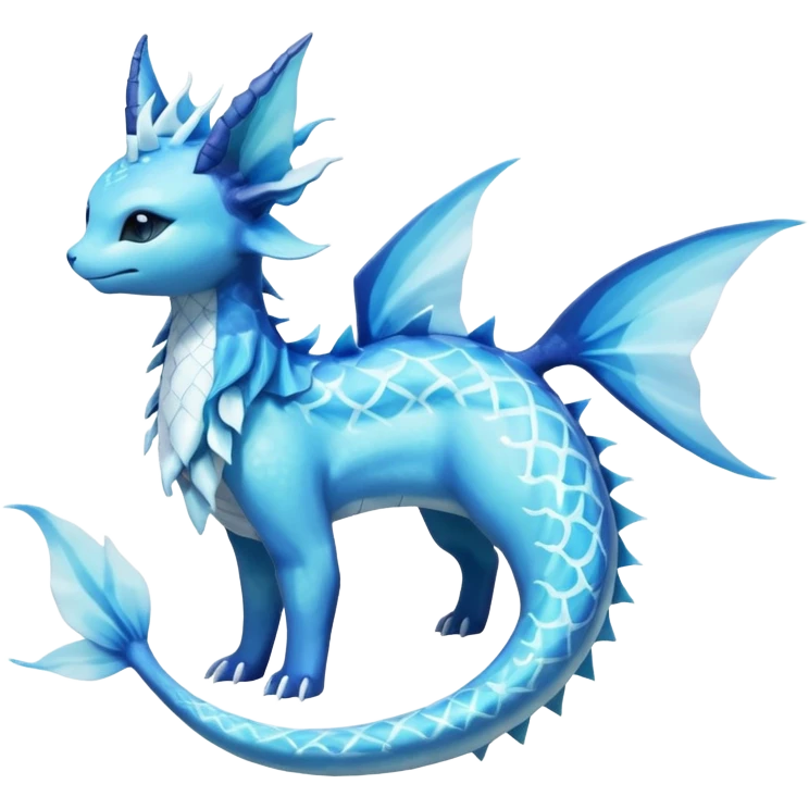 Lumineon-Vaporeon-Amaura-Glaceon-Dragonair-Fakémon-hybrid-creature (full body)  emoji