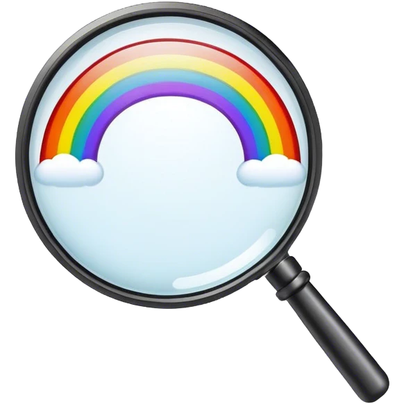 rainbow magnifier emoji