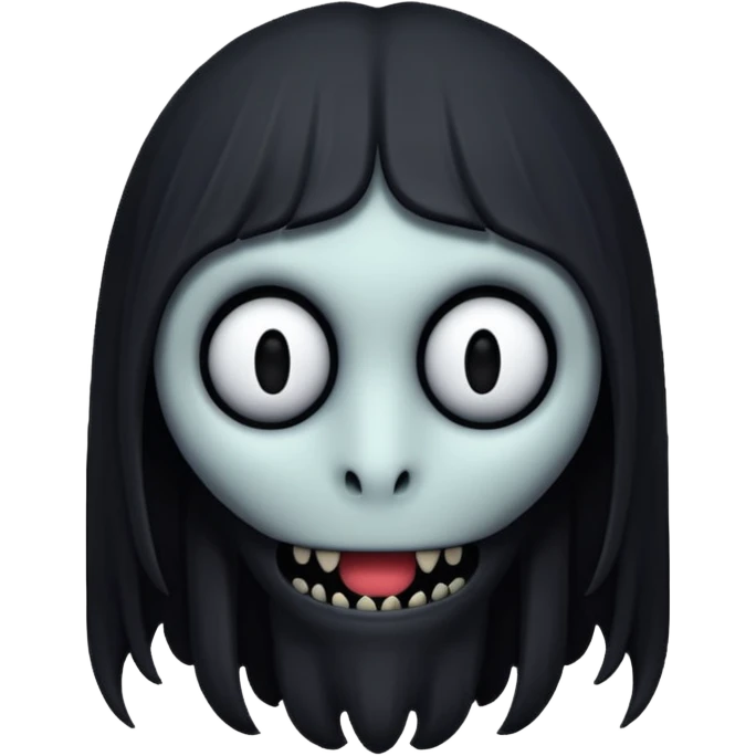 creepy monster black long head faceless no mouth no eyes  emoji