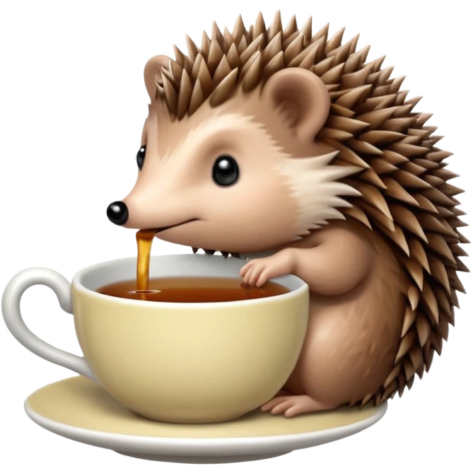Hedgehog sipping tea emoji