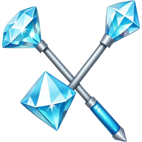 diamond minecraft hoe with sparkles emoji