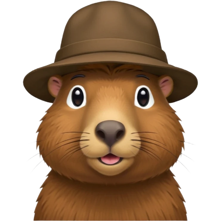 Realistisk Capybara med hat emoji