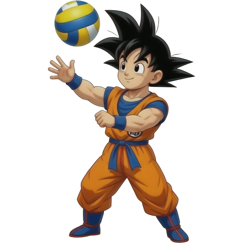 goku playing beach volley emoji