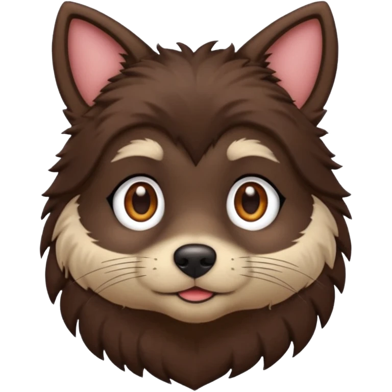 Toto from The Wizard of Oz with dark brown fur, brown collar emoji