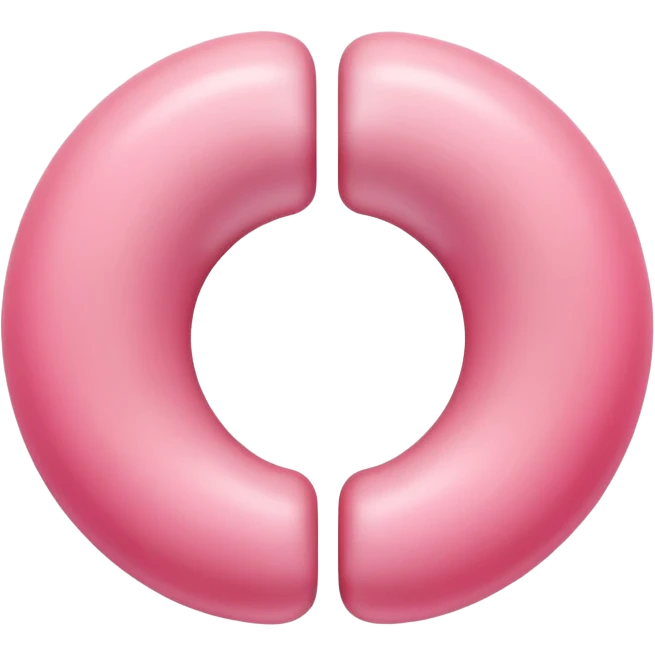 3D digital emoji-style illustration of a symbolic endometrium, featuring a smooth pastel pink circular shape with three concentric layers in varying shades of pink, soft lighting, Apple-style realistic shine, and a transparent background. that resemble a uterus emoji