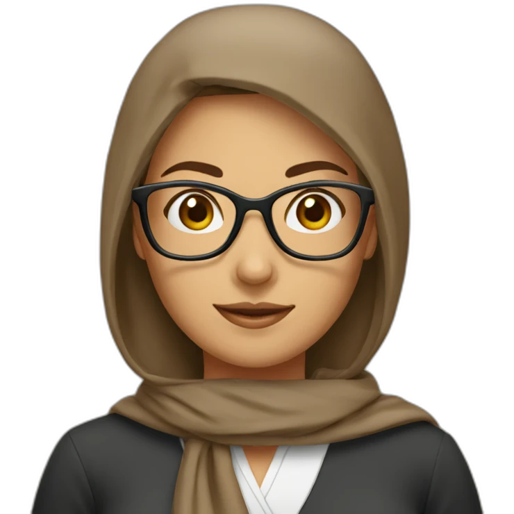 brown head scarf glasses female teacher emoji