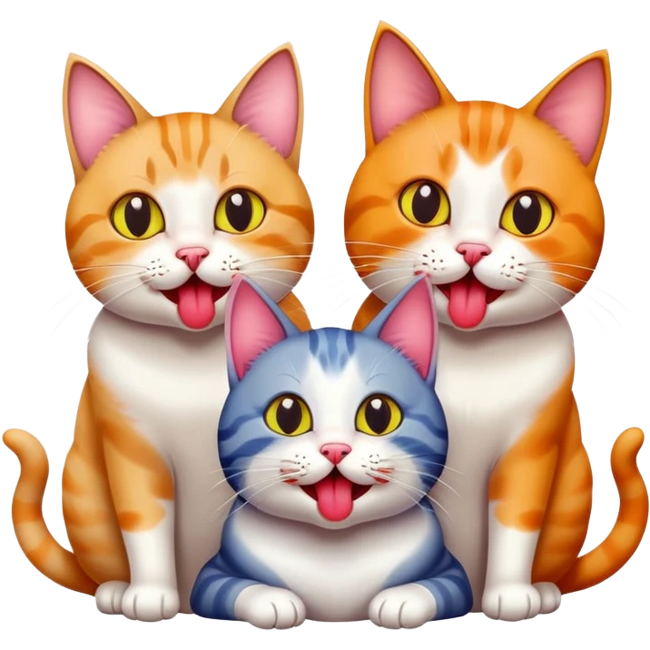 chat 3 couleurs qui tire la langue  emoji