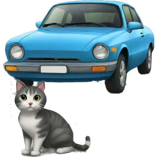 Car with cat emoji