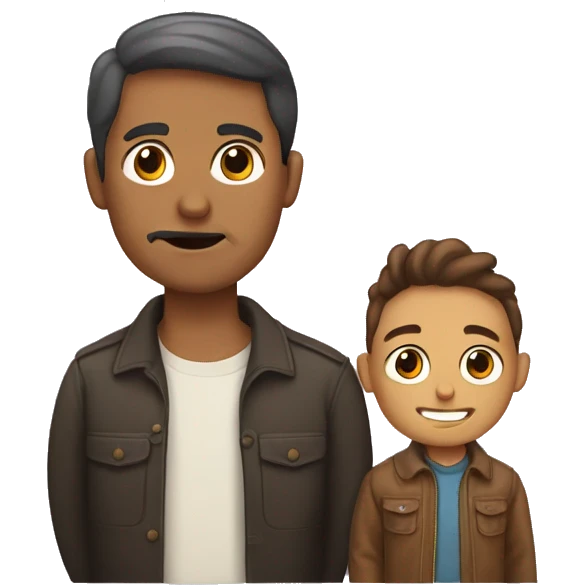 Padre abrazando a el hijo , sin caras  emoji