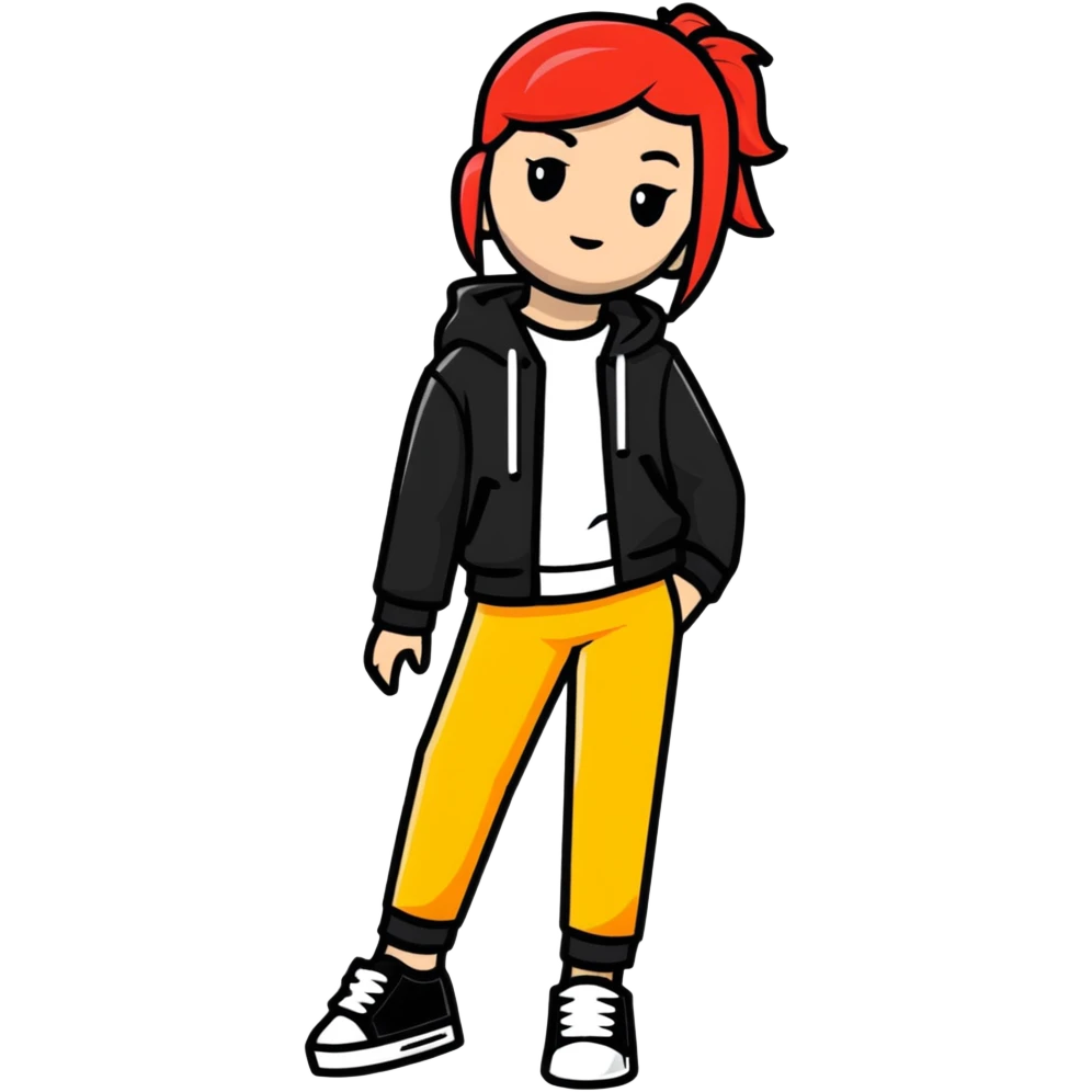 Roblox girl with fashionable outfit and attitude pose emoji
