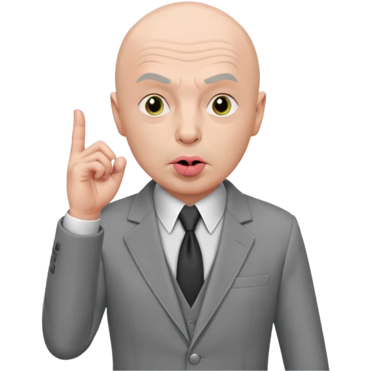 Dr evil from austin powers with his pinky to his mouth emoji