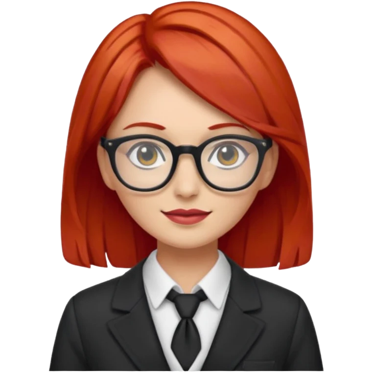 tailor woman with red hair and glasses emoji