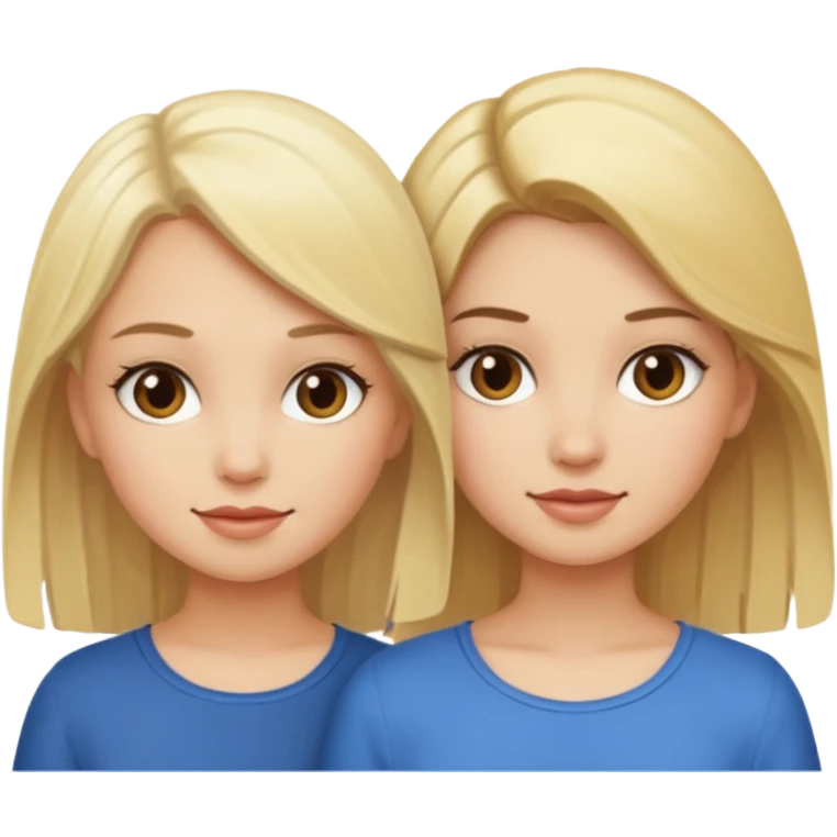 one blonde one brunette girls emoji