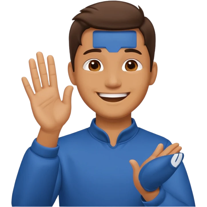 clap hand with men head in between emoji