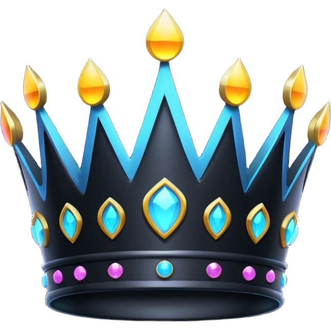 couronne noir qui brille neon emoji