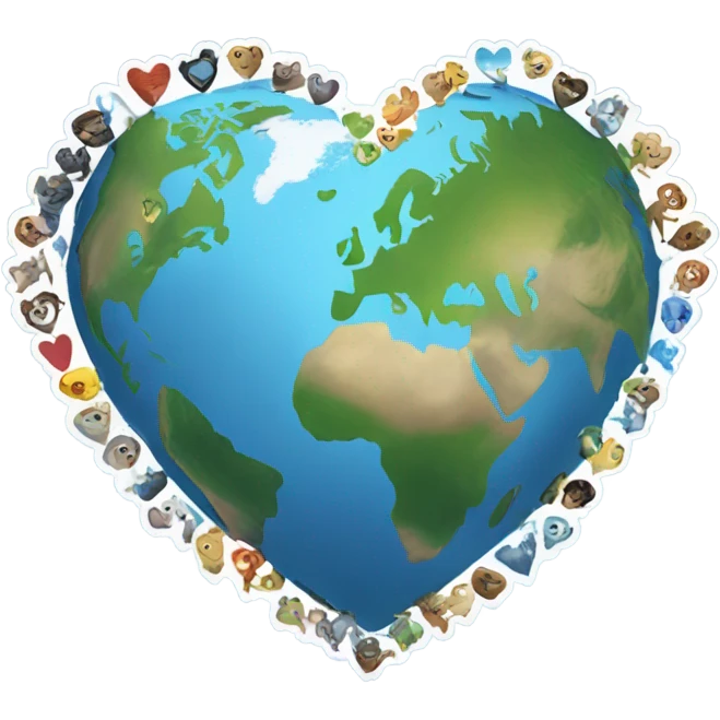 heart shaped earth emoji