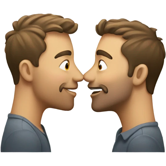 Two white guys kissing emoji
