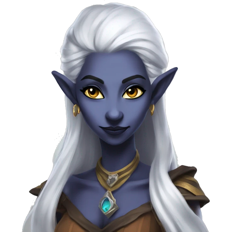 Drow sorceress dnd smirk look emoji