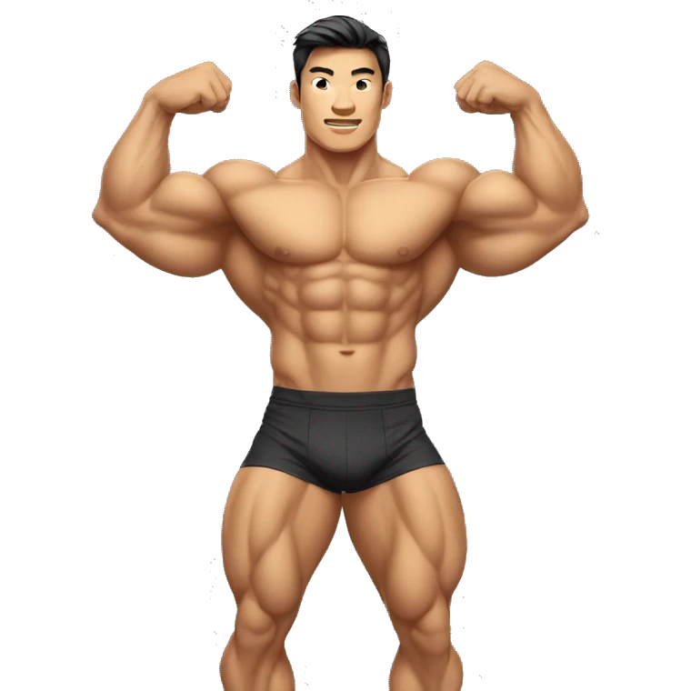 Bodybuilder asian emoji
