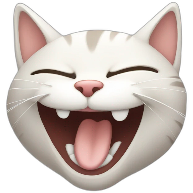 Cute cat laughing emoji