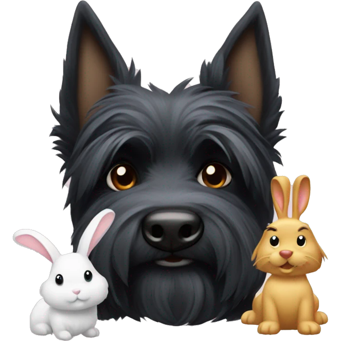 Scottie dog with rabbit emoji