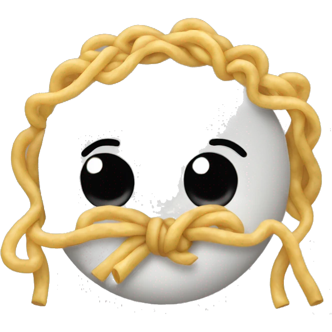Bow tie noodle with a silly face emoji