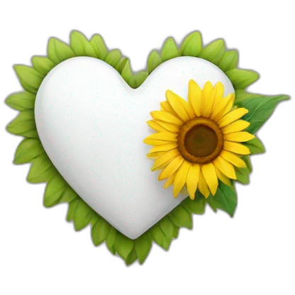 White heart with sunflower emoji