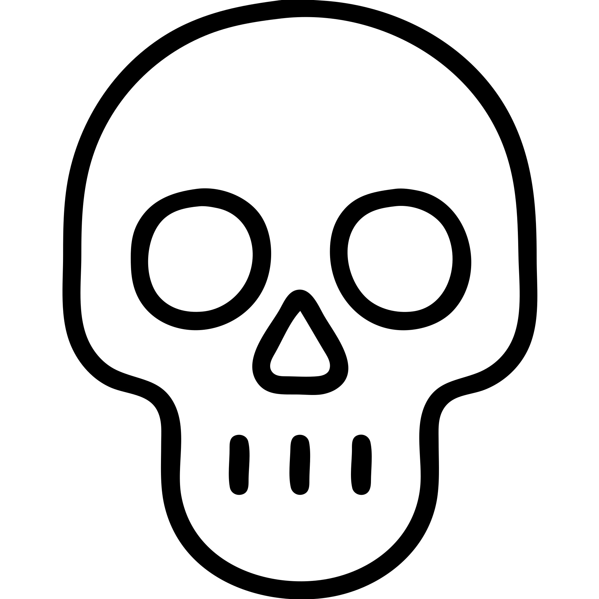 outlined skeleton head icon emoji